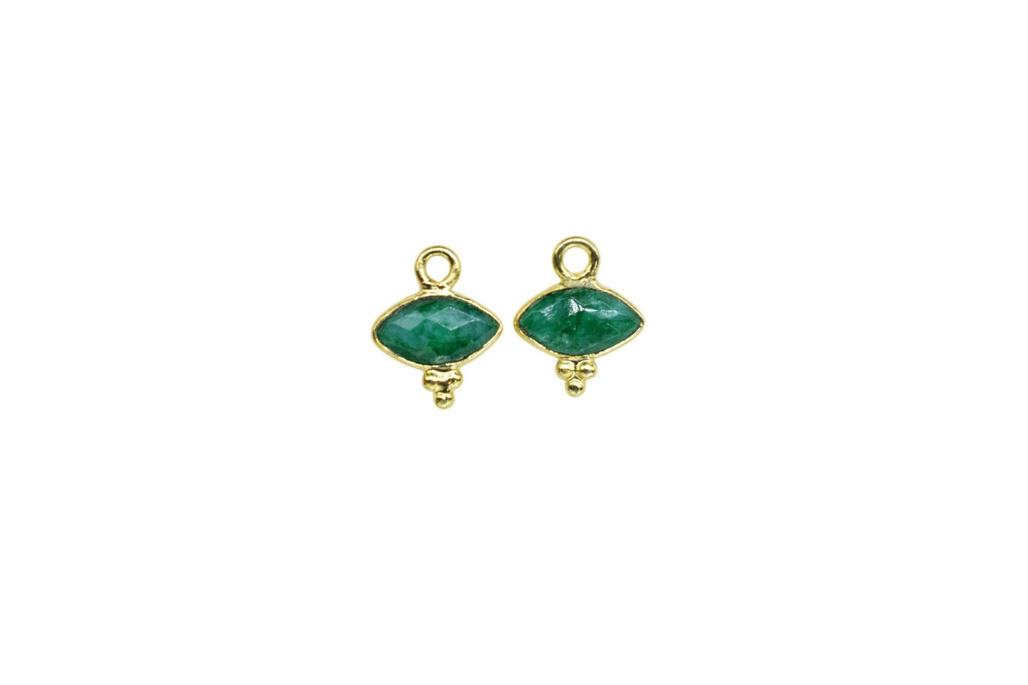 Natural Emerald Charms Pendant/Marquise Shape Pendant/Handmade Pendant/Tiny Pendant/Necklace Connector jewelry/Womne Jewelry/B'day Gift