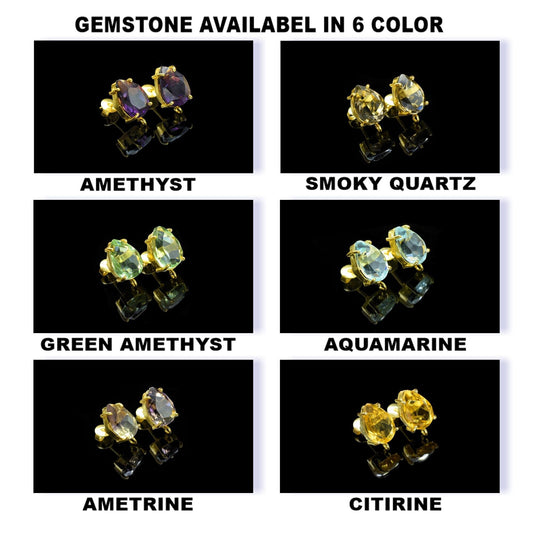 Amethyst Components Earring,Prong Bezel Earring,Gemstone Station Link,Citirine Studs Earring,Craft Supplies,Handmade Beads Jewelry,Gift