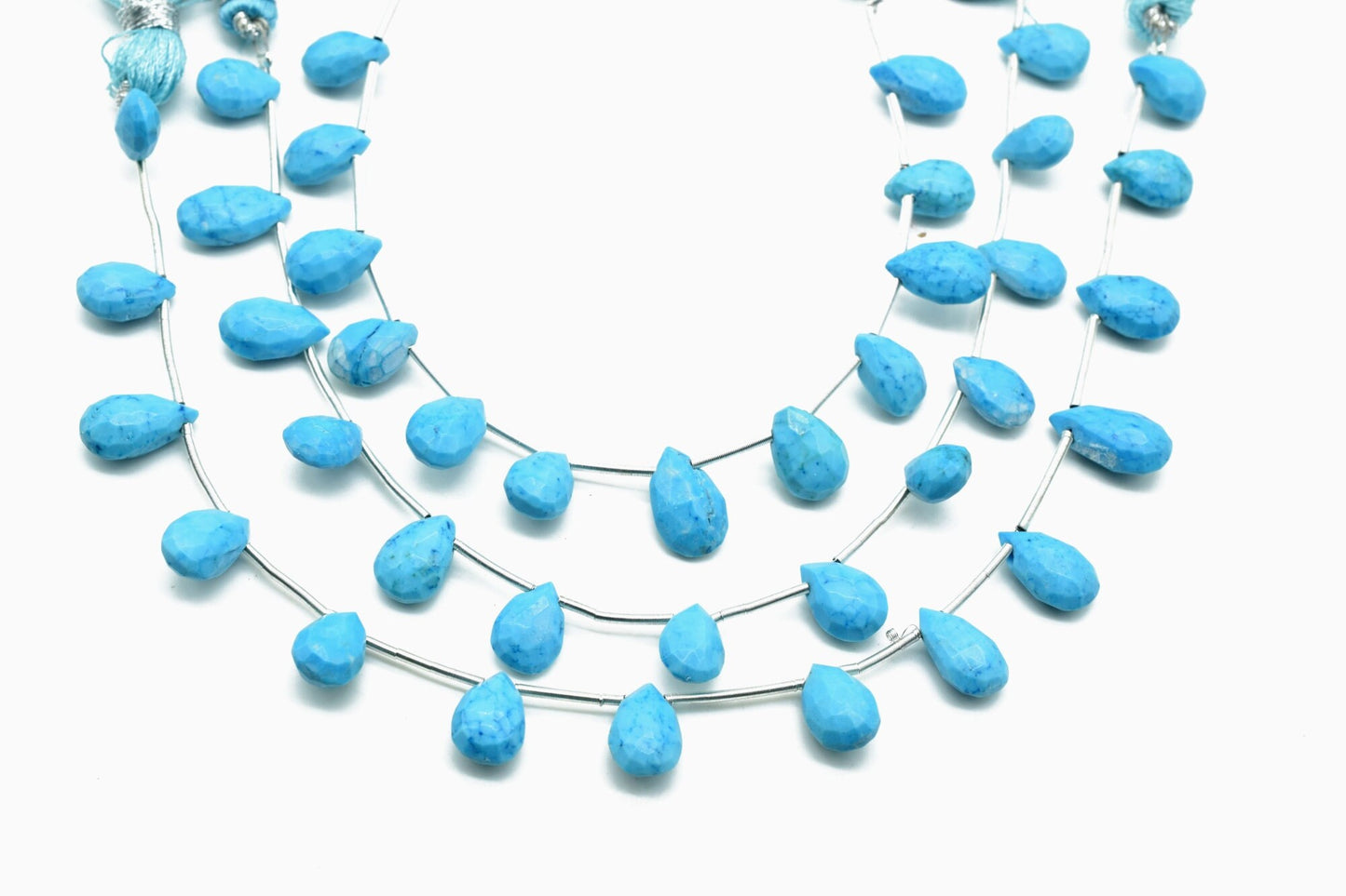 Natural Turquoise Drop Shape Briolettes,Turquoise teardrops,Genuine Turquoise-Faceted Pear Shape Briolette,Turquoise 7x10mm TearDrop shape