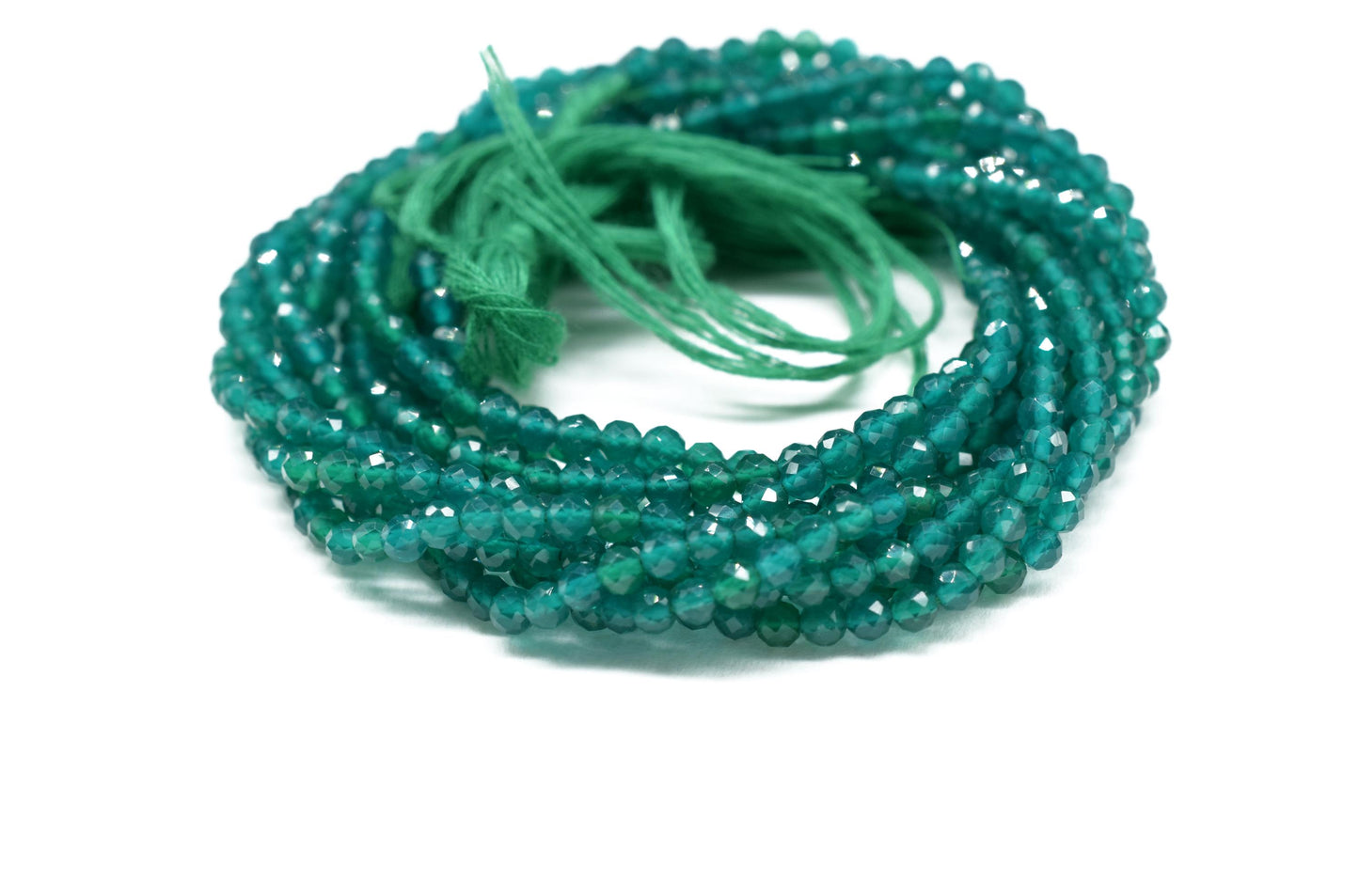3mm Green Onyx Faceted Rondelle Beads,Onyx Faceted Beads Strand,Jewelry making beads,Natural Gemstone Beads,Green Onyx Beads Strand,