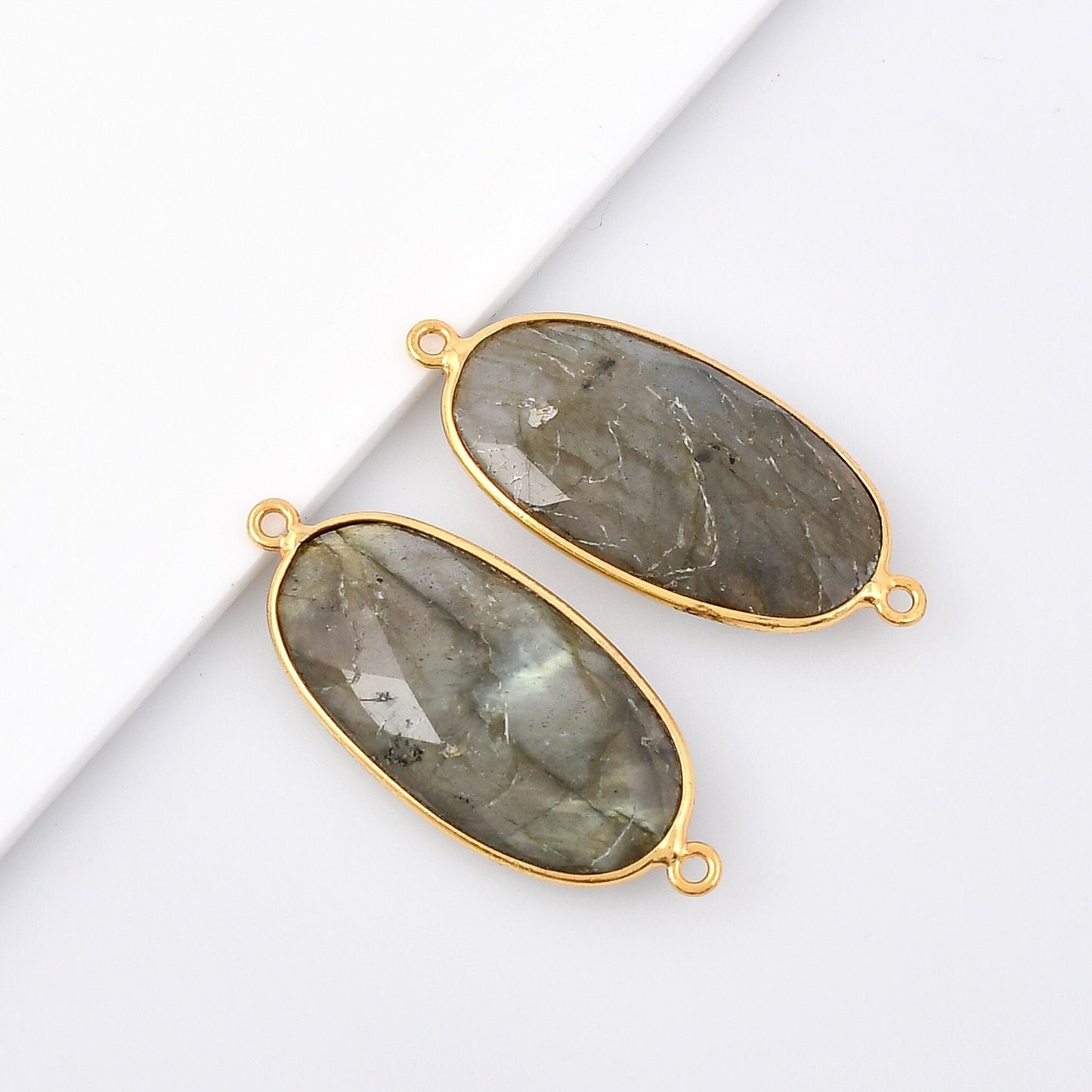 Labradorite 14x28mm Long oval Shape bezel,Gold Plated bezel,Labradorite Bezel Charm,Gold Vermeil Bezel,jewelry making charmGold-Filled bezel