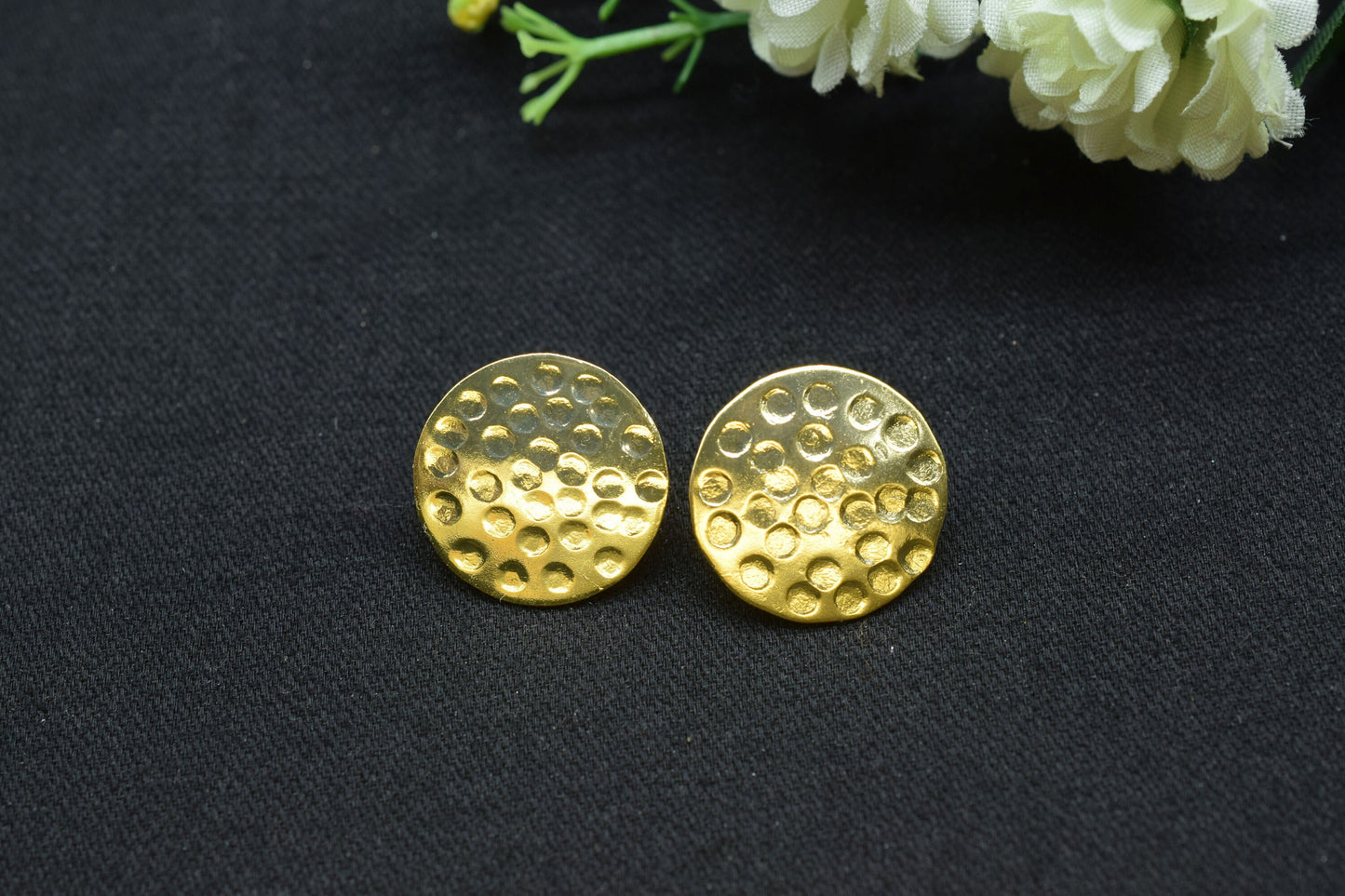 Brass Hammered earring post connector,20mm Round Brass Earring connector,Brass Jewellery,Studs connector,Brass Earring,Wedding Gifts,B'Gifts