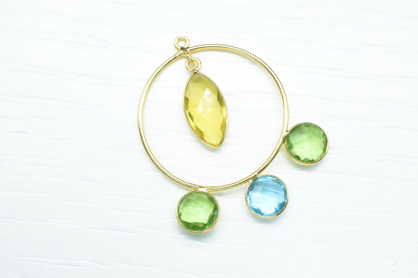 Multi Stone Dangle Component Earring,Finding Round Earring,Circle Earring,Multi Stone Earring jewelry,Mixed Gemstone Component Connector