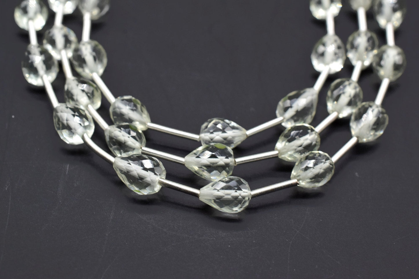 Green Amethyst Drop Briolettes,Green Amethyst drops strand,Jewelry making beads,Supplies beads,Amethyst Pear shape Briolette strand,Gemstone