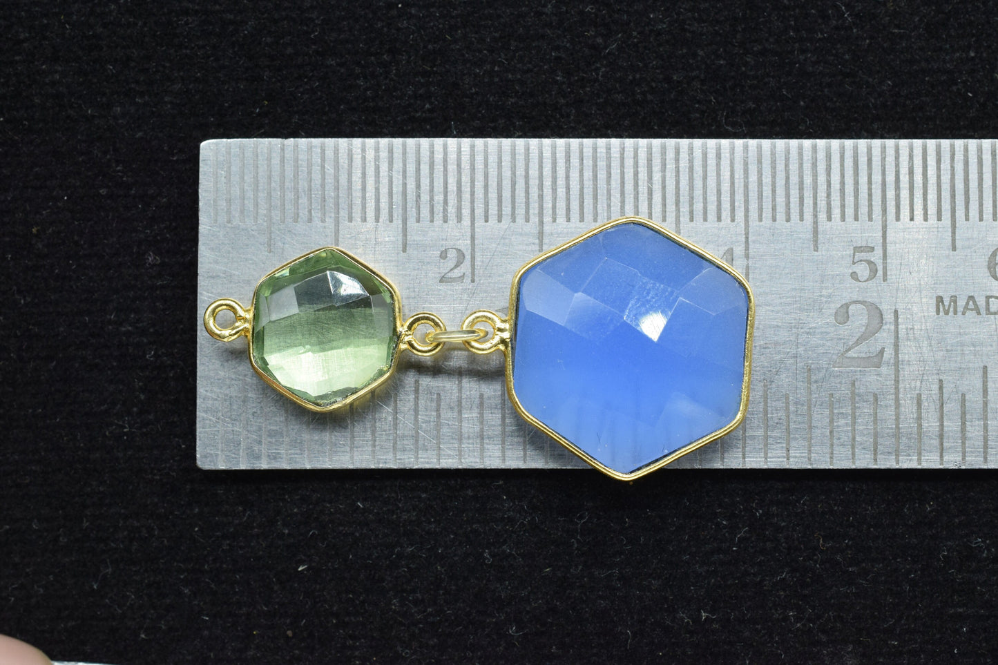 Blue chalcedony Dangle Component Charms,Multi Stone Dangle Earring,Handmade Necklace Connector,Green Amethyst pendant,Gemstone Bezel pendant