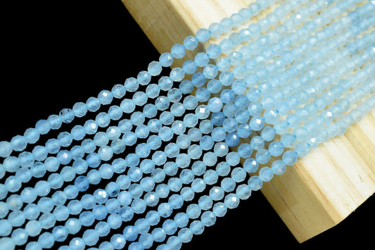 AAA Sky Topaz Faceted Beads,Gemstone Beads Strand,3mm Rondelle,Sky Topaz Beads,Micro faceted beads,Sky Topaz Strand Beads Jewelry Gift