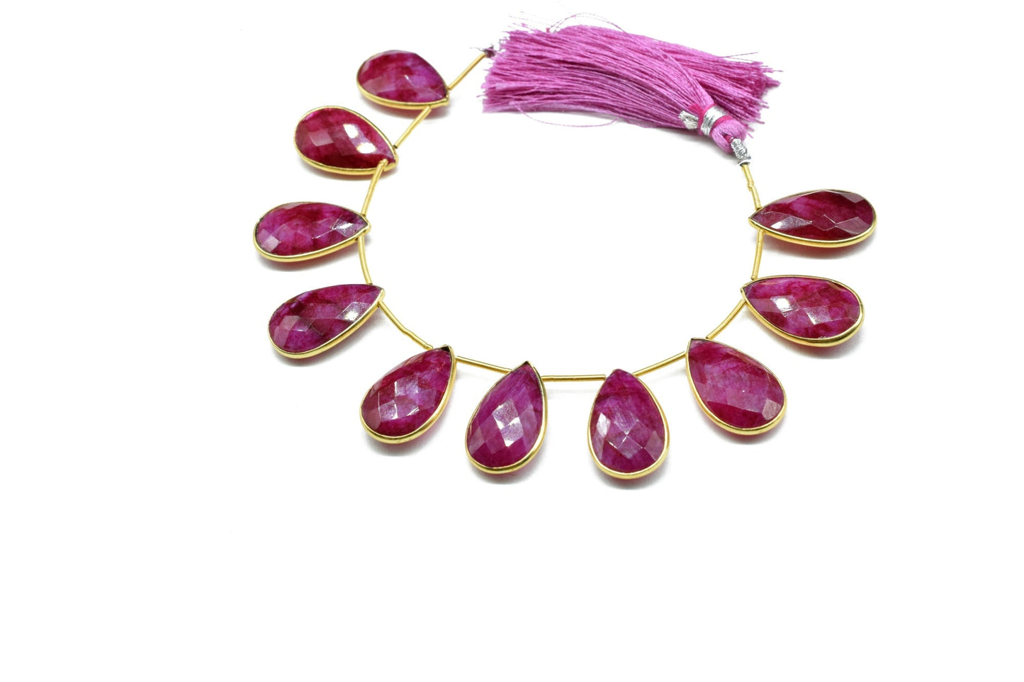 Natural Ruby 12x20mm Gold plated charms ,Ruby Charm,Making Jewelry Supplies,Natural  charms,jewelry,Ruby beads,Ruby jewelry