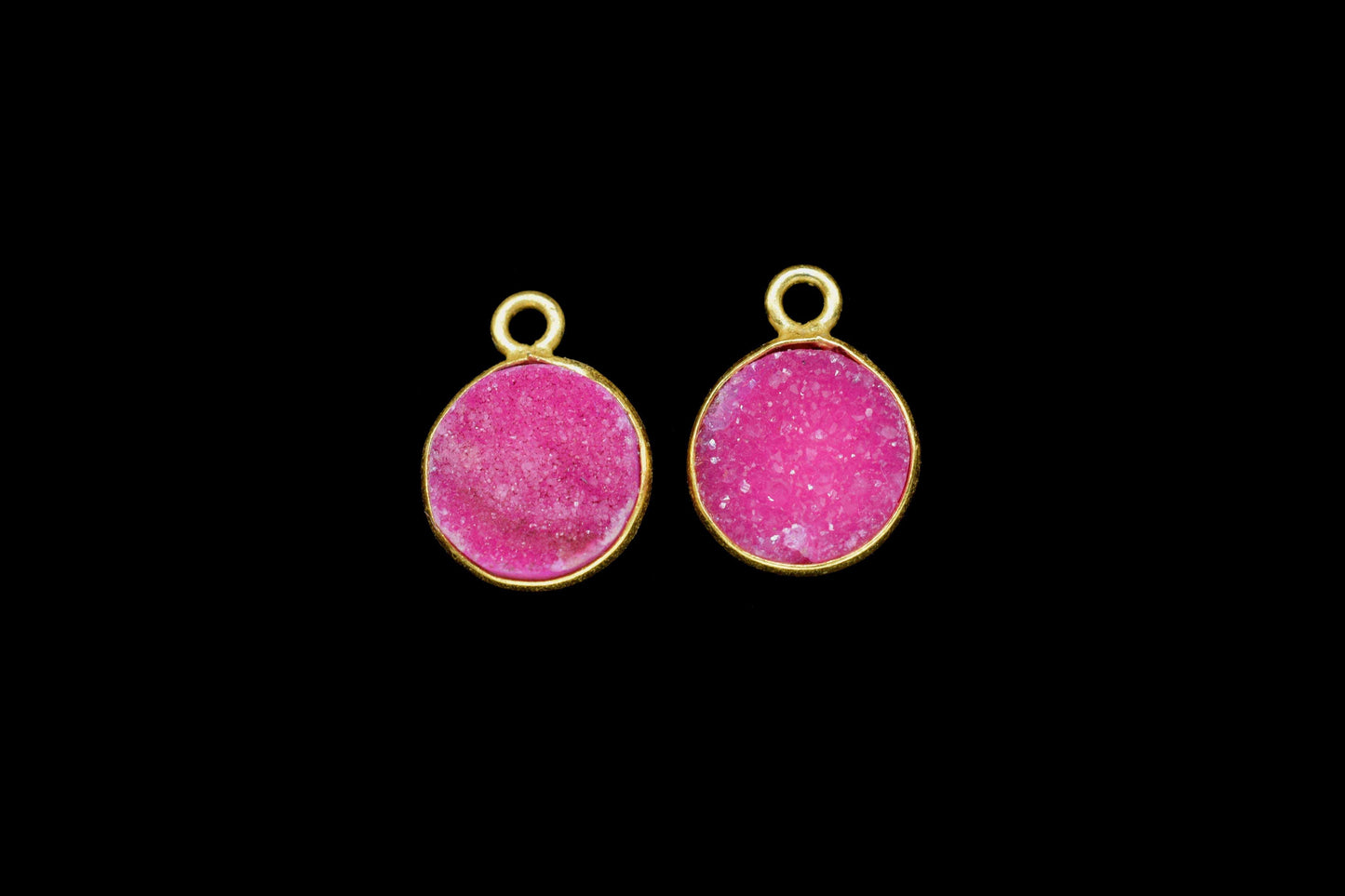Pink Druzy Charm Pendants, 8mm Druzy Connectors,Pink Druzy Round Studs Ear post,Electroplated Light Pink Druzy Connectors,DIY Jewelry Making