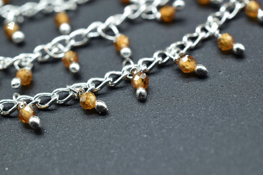 garnet Cluster Rosary,2mm Faceted Beads Rosary Roll,Wire Wrapped Bead Rosary Chain,Dangling Rosary Chain,Jewelry Making Supply,Garnet Rosary