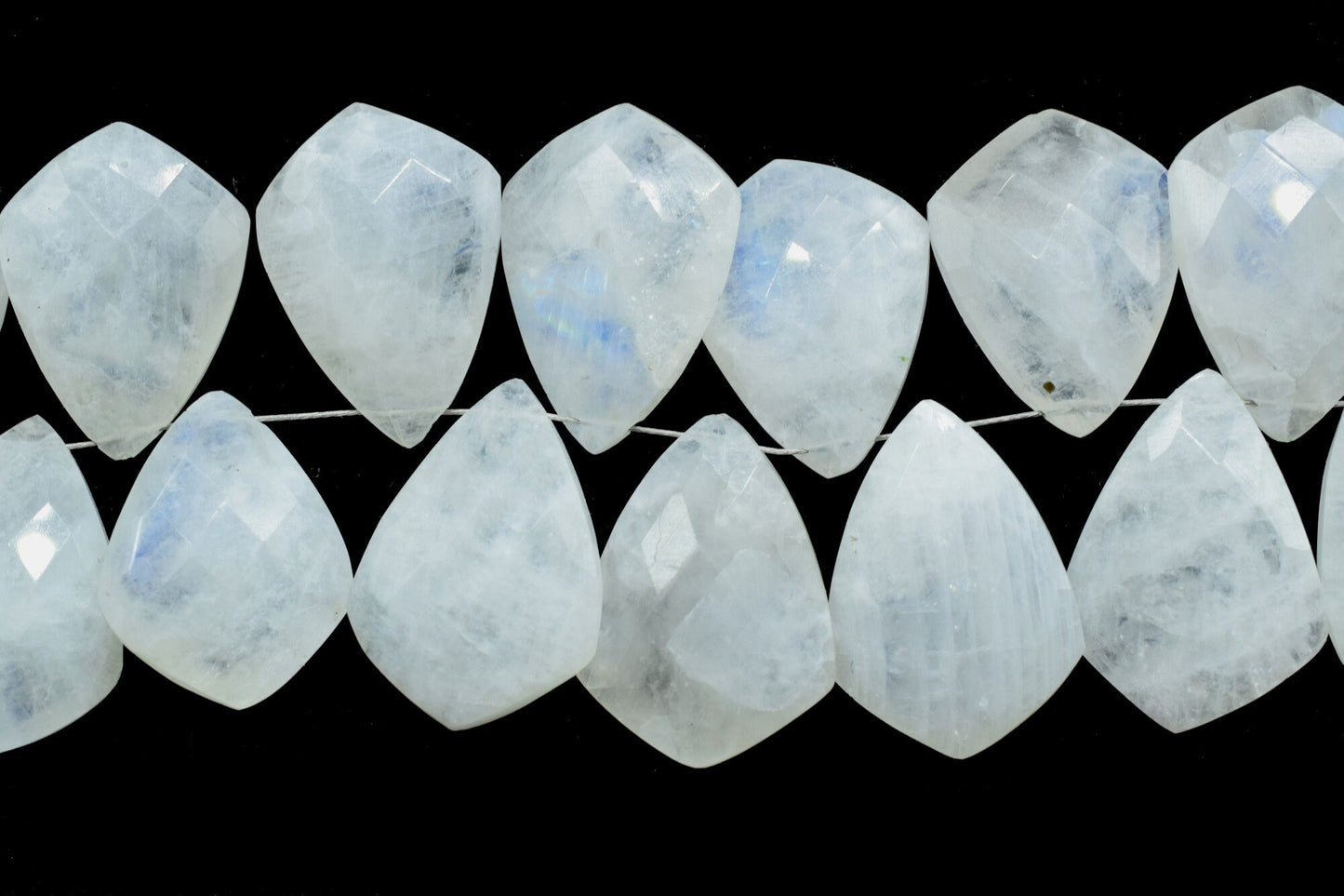 Moonstone 15x20mm Pear Shape Faceted Briolettes,Tie Shape Faceted Beads,Pear Shape Briolettes,Semiprecious Briolettes,jewelry making beads