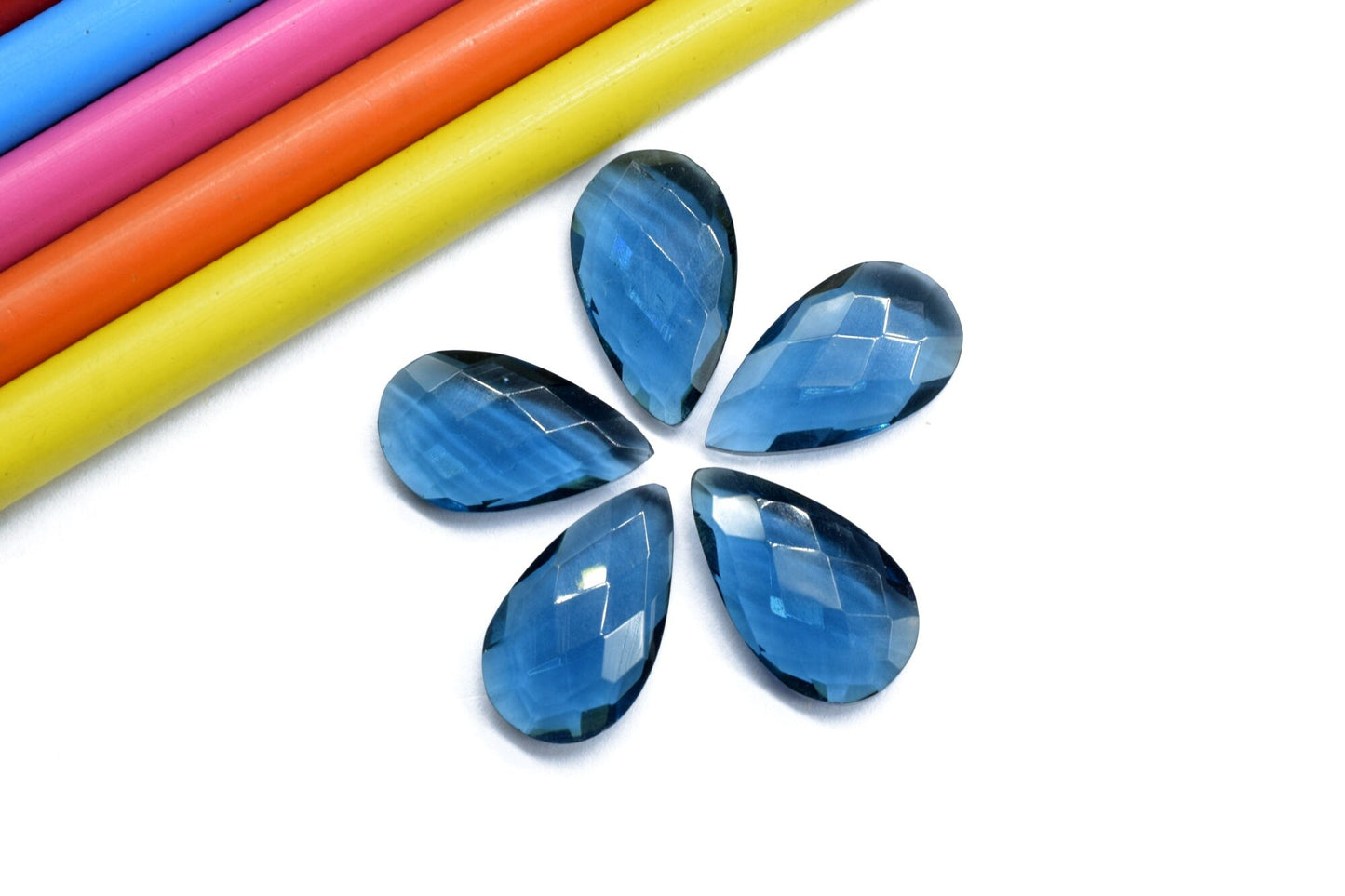 Kyanite Faceted 12x20mm Pear Shape Briolettes,Almond Shape Beads,Kyanite Briolettes Beads,Kyanite Teardrop Bead,Kyanite Gemstone Briolette