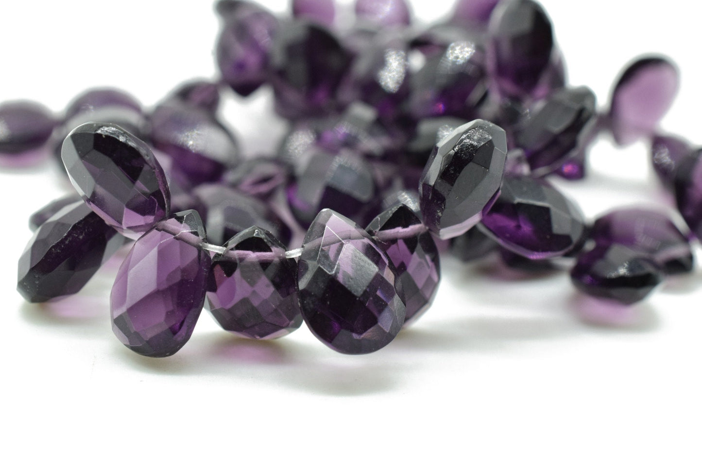 Amethyst Teardrop 7x10mm Briolettes,Amethyst drilled Briolette,February Birthstone briolettes,Purple Amethyst Quartz briolettes,Amethyst