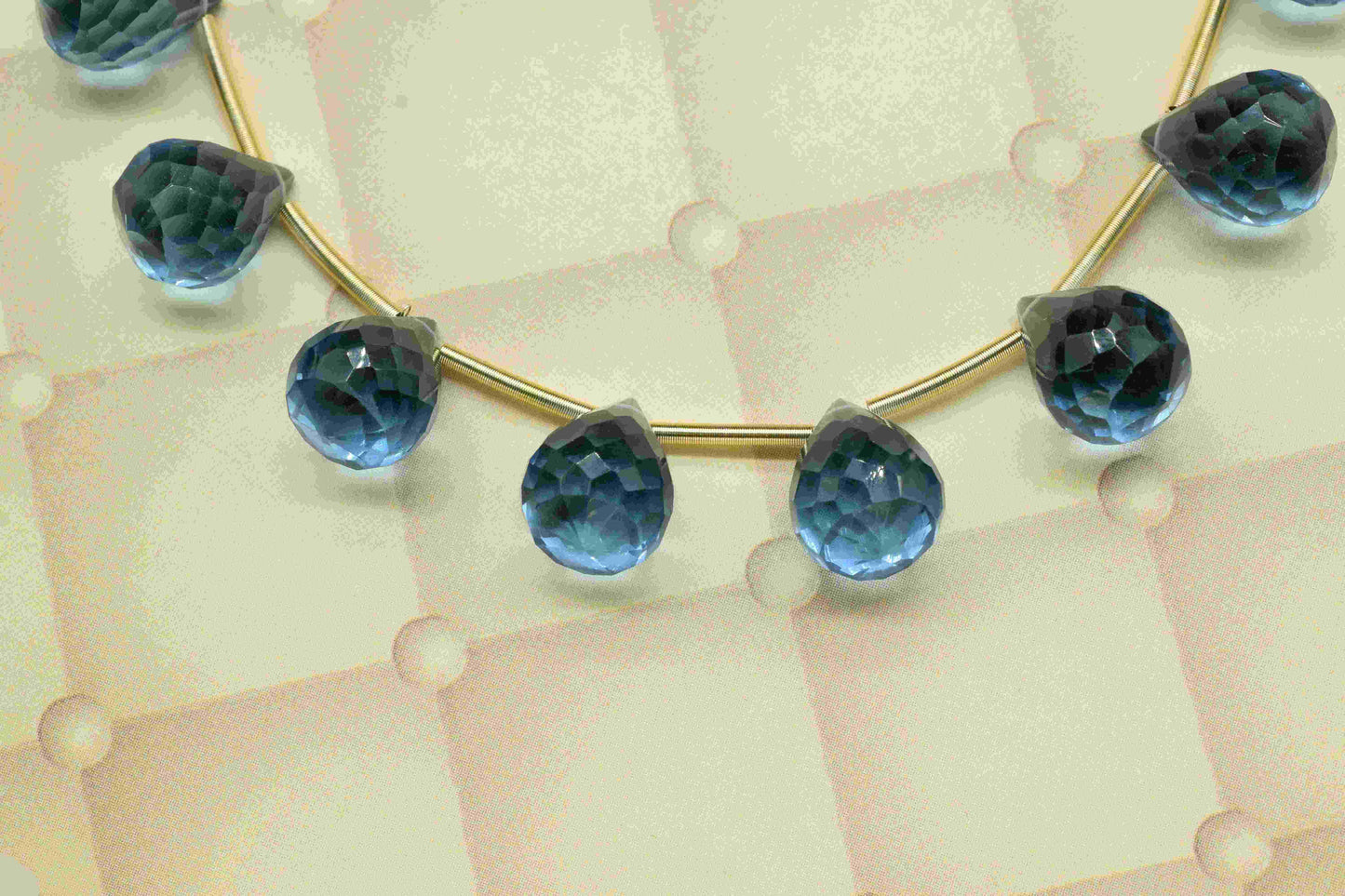 London Blue Topaz Teardrop Shape Briolette,10x14mm Drop Beads,AAA Quality Briolette,Topaz Briolette,Topaz Briolette Jewelry,Gemstone Bead