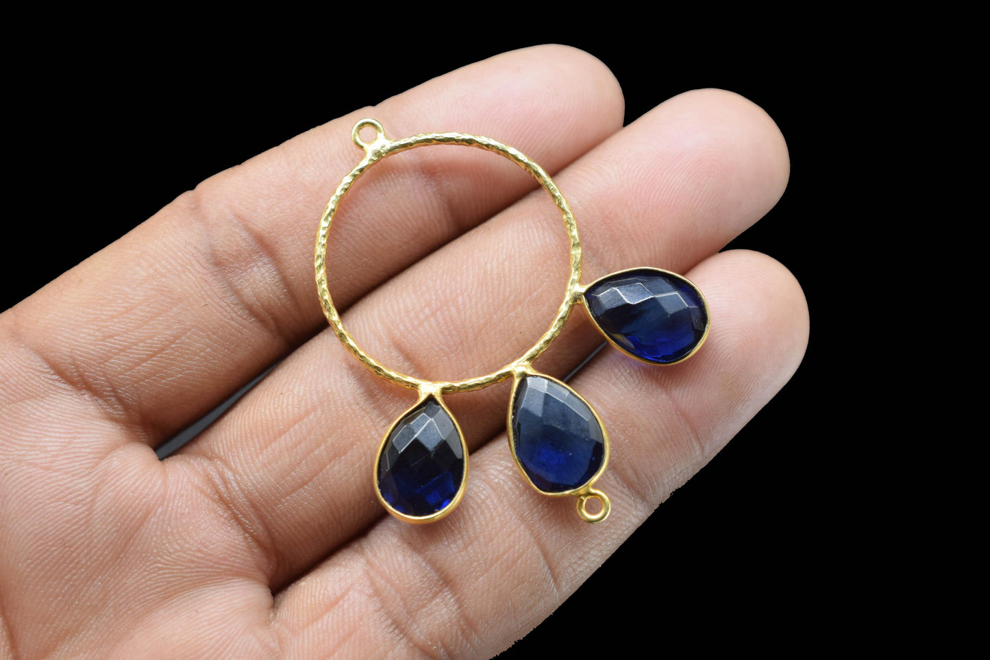Kyanite Pendant/Gold Plated Jewellery/Connector Jewellery/Gemstone Jewellery/Brass Connector Jewellery/Double Bail Pendant/Kyanite Jewellery