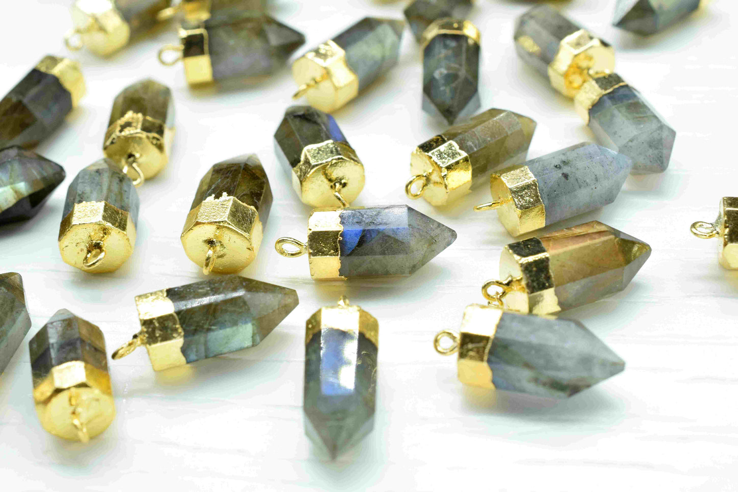 Labradorite Pointed Pendant,Pencil Connector,Gold Vermeil Point Pendants,Statement Pendant,Gemstone Pendant,Handmade pendant Jewelry,Gift
