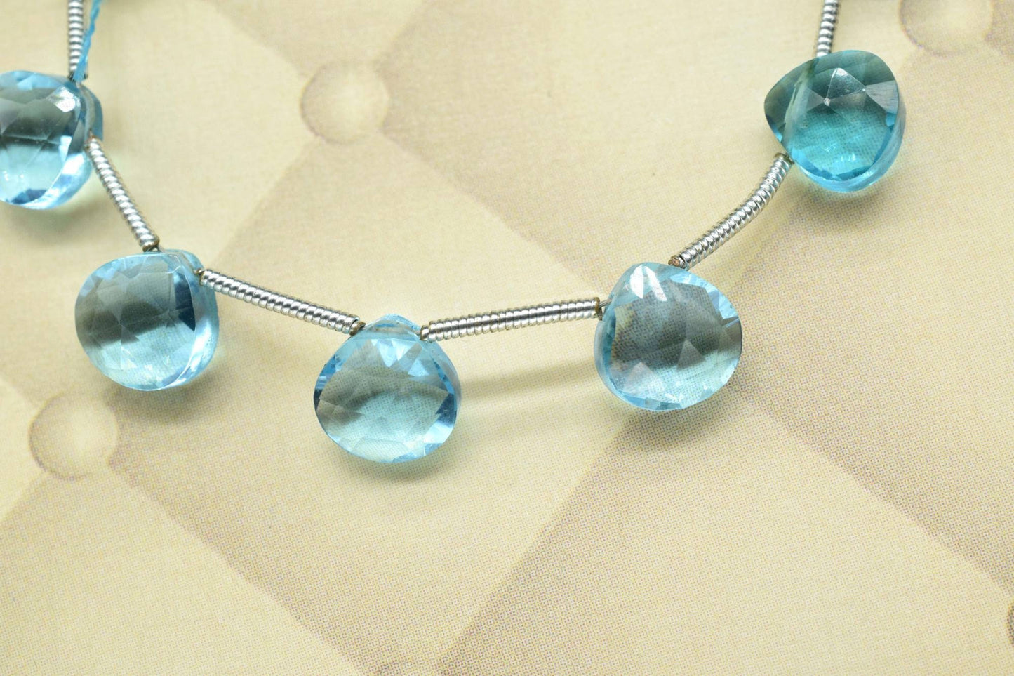 Sky Blue topaz 8mm Heart Shape Briolettes,Side drilled Briolette,Jewelry making supplies,craft supplies,Sky Blue topaz Briolette,Gemstone