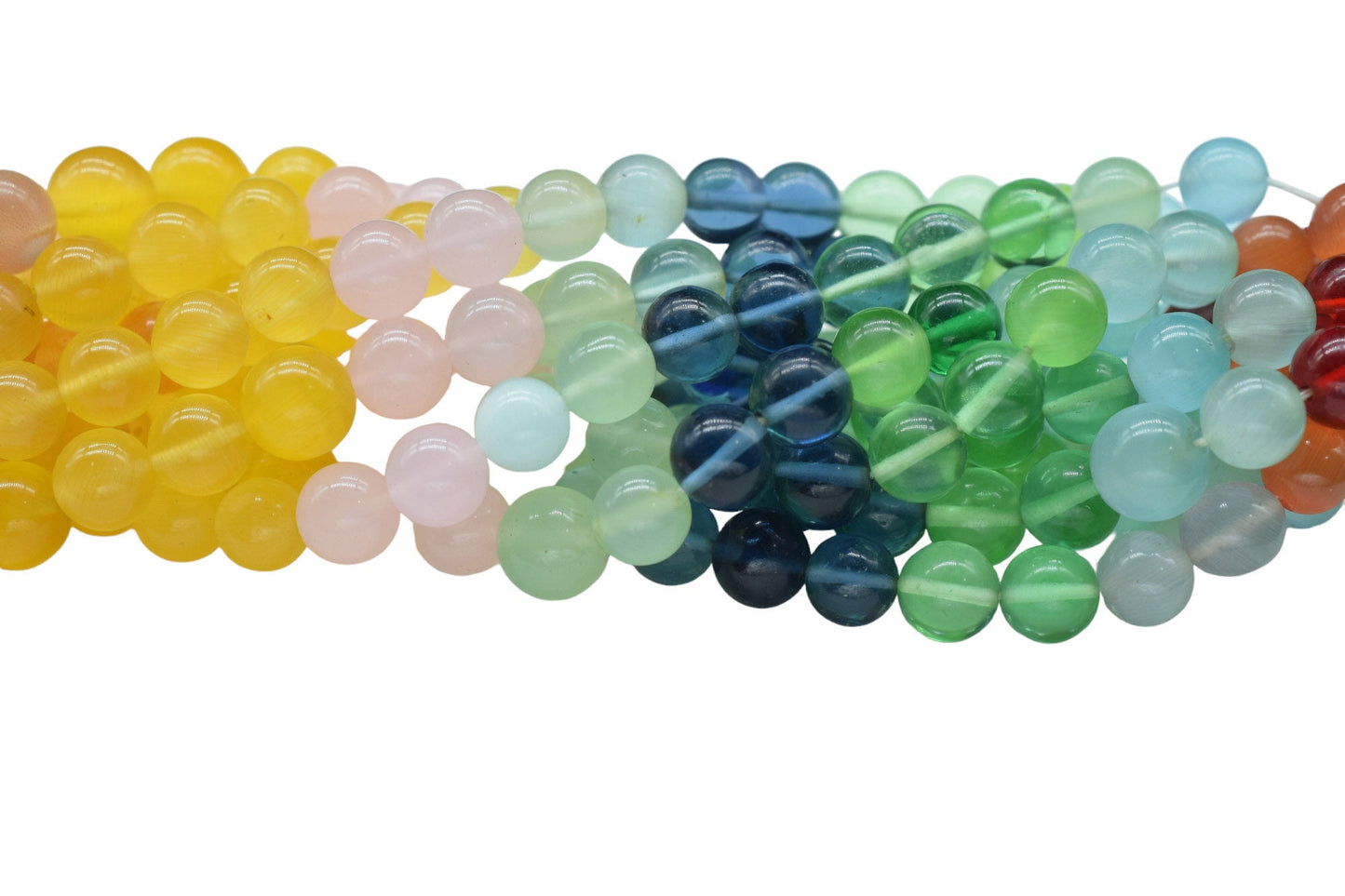 Multi Gemstone 6mm To 7mm Smooth Round Beads ,Multi Gemstone Round Beads Strands,Smooth Jade Beads,13 Inch Beads Strands,Jewelry Making Bead