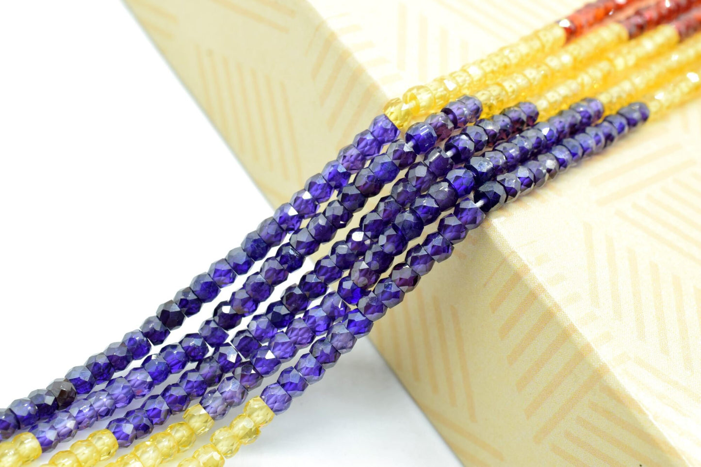 5 Strands AAA Quality Multi stones 3mm Faceted Rondelles Ready To Wear Necklace,Multi Zircon Rondelles Beads 3mm,CZ Rondelle Beaded Necklace