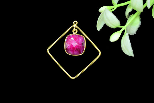 Square Bezel Pendant Connectors,Gemstone Craft Supply,Handmade Square Beads Jewelry,Components Earrings,Station Finding Link,Statement Gift