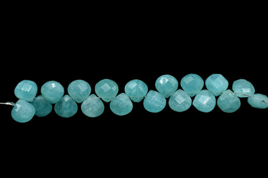 Natural Amazonite Faceted 6mm Heart Shape Beads,6mm Heart Shape Briolettes,Amazonit faceted Beads,Micro faceted Beads,mint green Gemstone