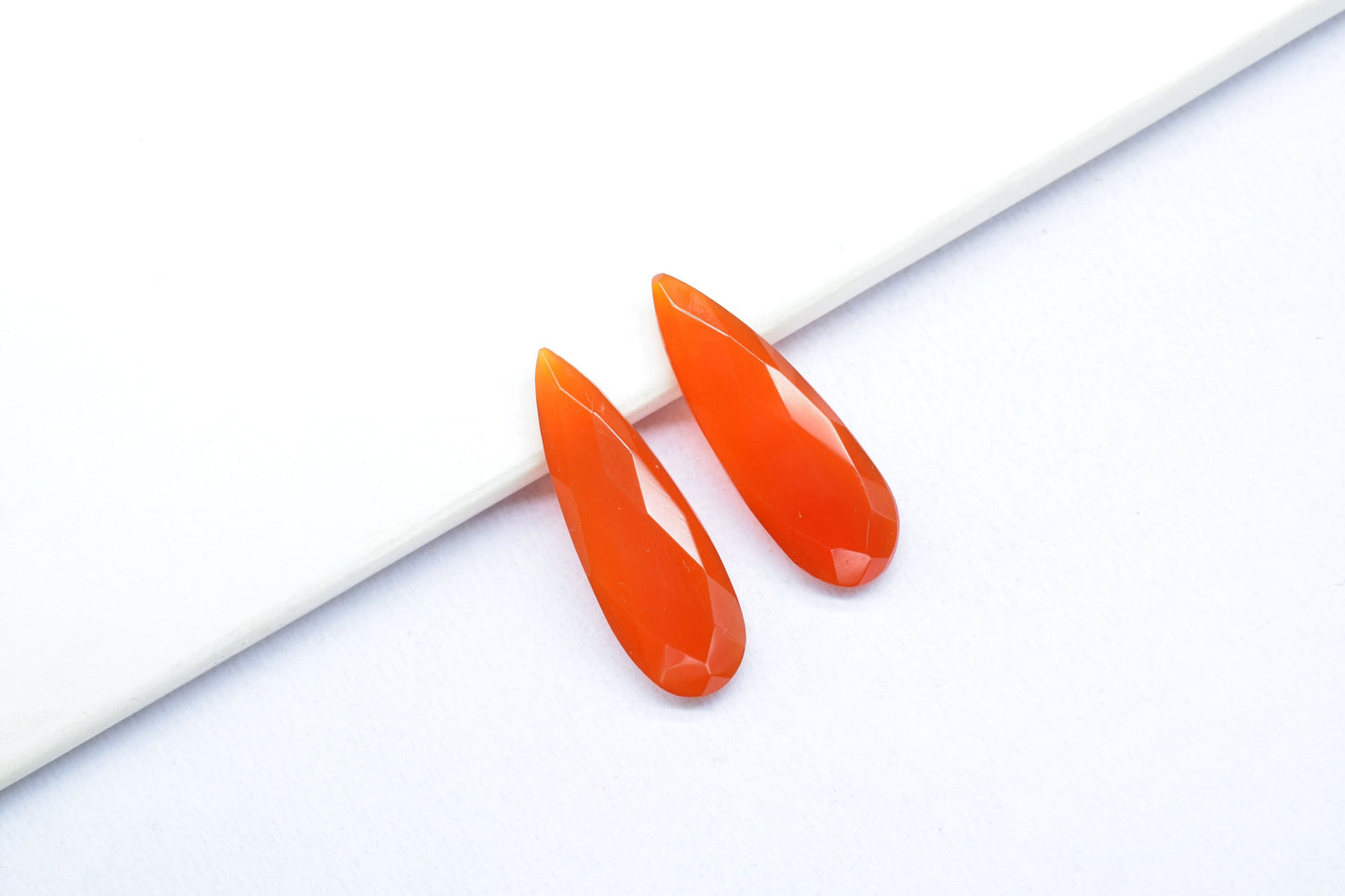 Natural Carnelian Faceted 10x30mm Pear Shape Briolettes,Carnelian Long Pear Shape Bead,Carnelian Teardrop,Orange Carnelian Faceted Briolette