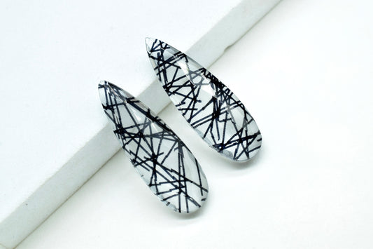 Black Rutile Long drop 10x30mm Briolette, Black Rutile T drilled Briolette ,Tear Drop Briolette ,jewelry supplies , Top Quality Briolette ,