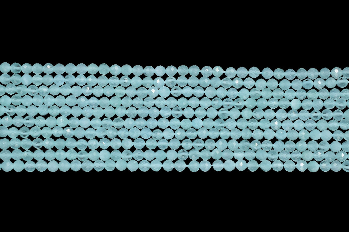 Aqua Chalcedony AAA Faceted beads/Aqua Stone Beads/Rondelle Beads/Jewerly Making Beads/Micro Cut Beads/Loose Gemstone Beads/Wholesale Beads