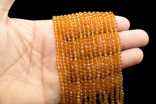 Citrine Quartz Faceted Beads/Loose Gesmstone Beads/Yellow Beads/Jewelry Making Beads/Rondelle Beads Citrine quartz Beads Strand/Beds Faceted