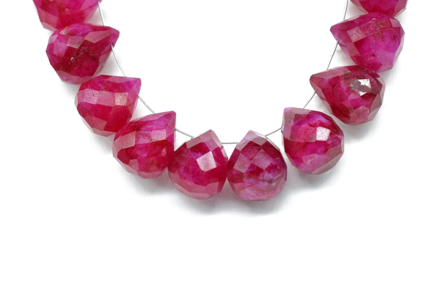 Ruby 10x14mm Drops Shape Briolettes,Ruby Side drilled Briolette,Ruby Jewelry making supplies,craft supplies,Ruby Briolette strand,Ruby beads