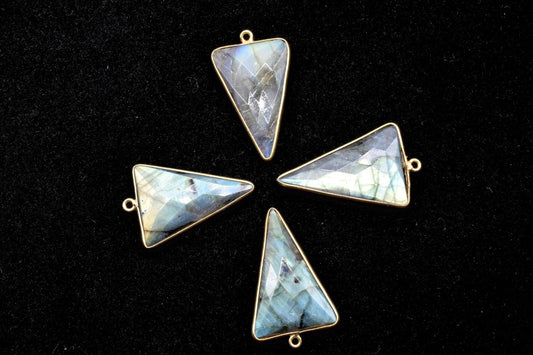 Labradorite 20x30mm Trillion Shape bezel,Gold Plated bezel,Labradorite Bezel Charm,Gold Vermeil Bezel,jewelry making charmGold-Filled bezel