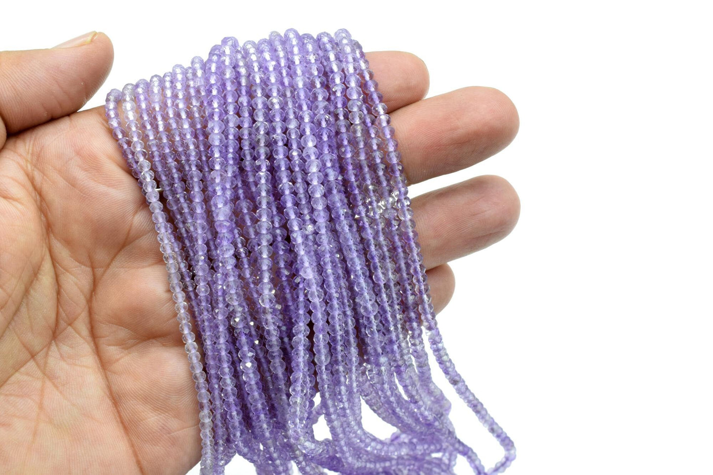 Amethyst Faceted Rondelle Beads,Natural Semi Precious Gemstone Beads,Jewelry Making supply,3mm Rondelle Beads,Amethyst Beads,purple beads