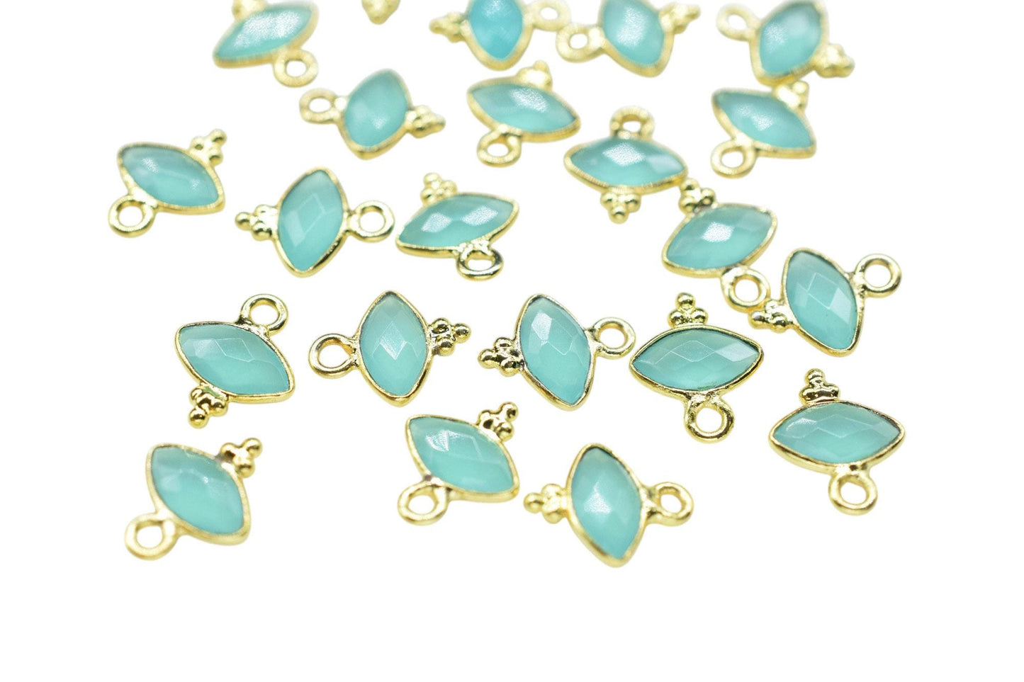 Aqua Chalcedony Charms Pendant/Marquise Shape Pendant/Handmade Pendant/Tiny Pendant/Necklace Connector jewelry/Women Jewelry/Gift