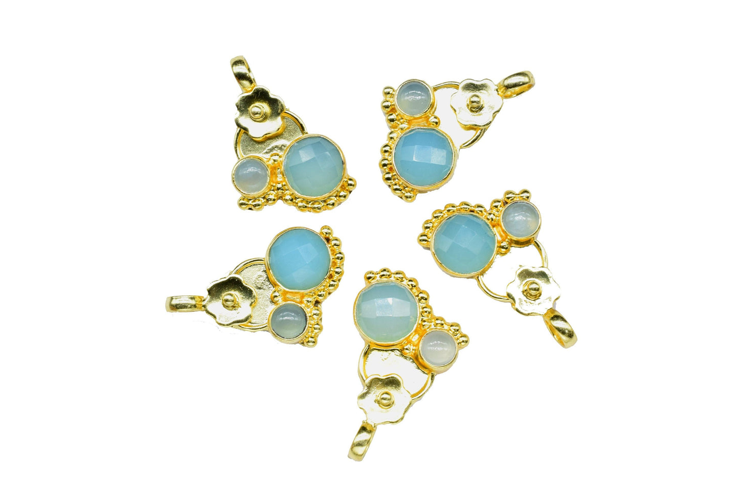 Aqua Chalcedony Pendant,Statement Pendants,Loop Pendant,Aqua Quartz Pendant,Boho Pendant jewelry,Gemstone Pendants Charms,Handmade Pendant
