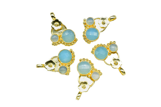 Aqua Chalcedony Pendant,Statement Pendants,Loop Pendant,Aqua Quartz Pendant,Boho Pendant jewelry,Gemstone Pendants Charms,Handmade Pendant