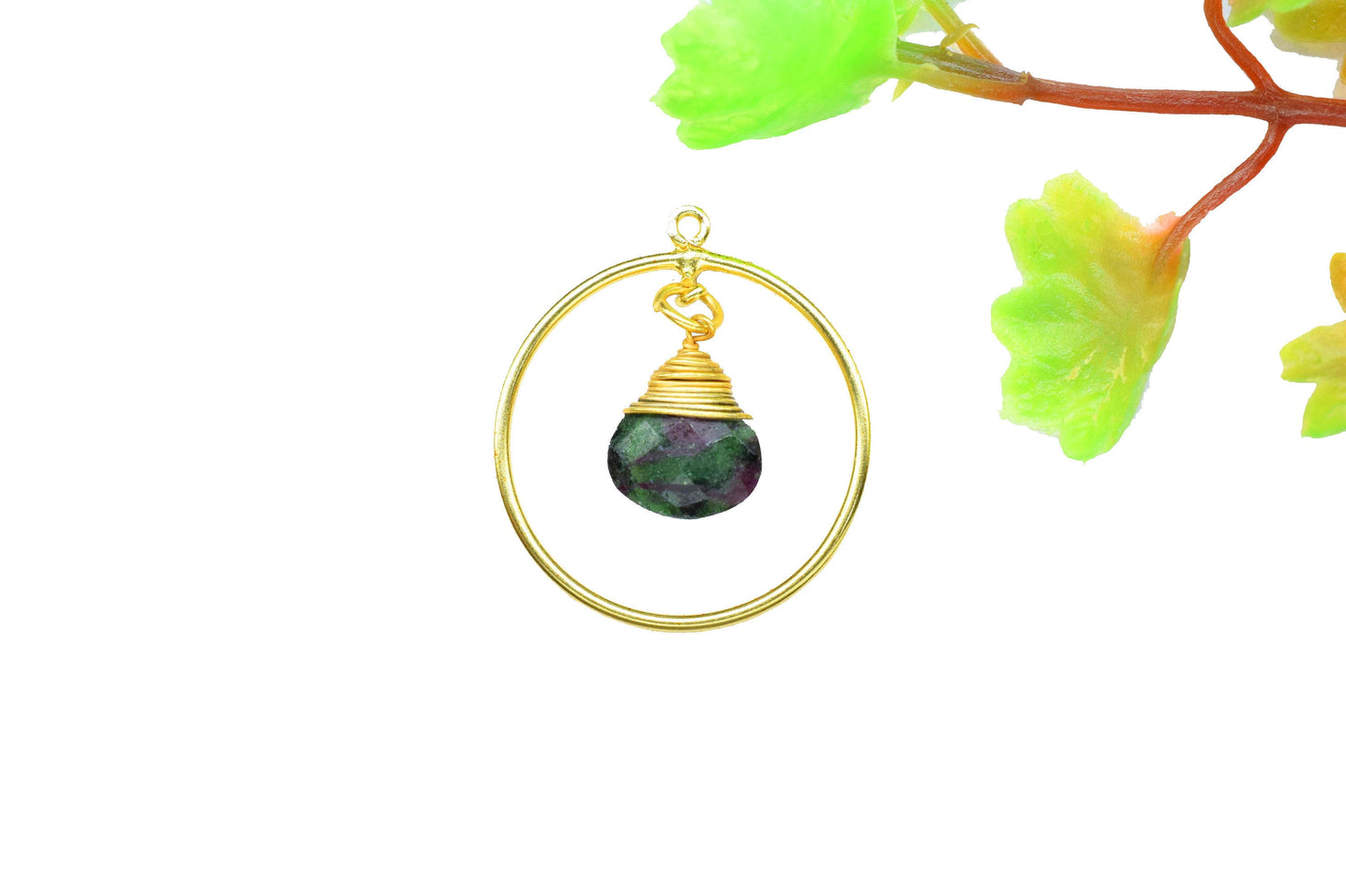 Gemstone Heart Shape Pendant,Heart Beads Dangle Earring,Station Link Supply,Handmade Jewelry,Finding Circle Pendant,Wire Wrapped Component