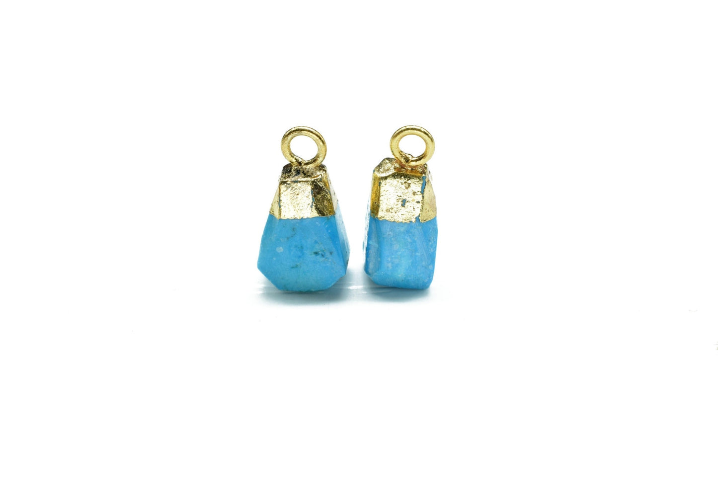 Blue Turquoise Raw Pendants,Turquoise Pendant Connector Jewelry Necklace,Rough Electroplated Chams,Loose Stone Pendant,Gemstone Pendant,gift