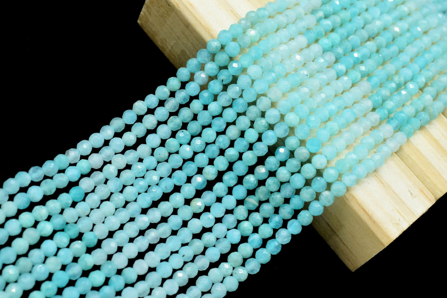 Amazonite Faceted Rondelle Beads,3mm Rondelle Beads,Amazonite Beads,13"Strand,Micro faceted beads,Gemstone Beads Jewelry Making supply,Gift