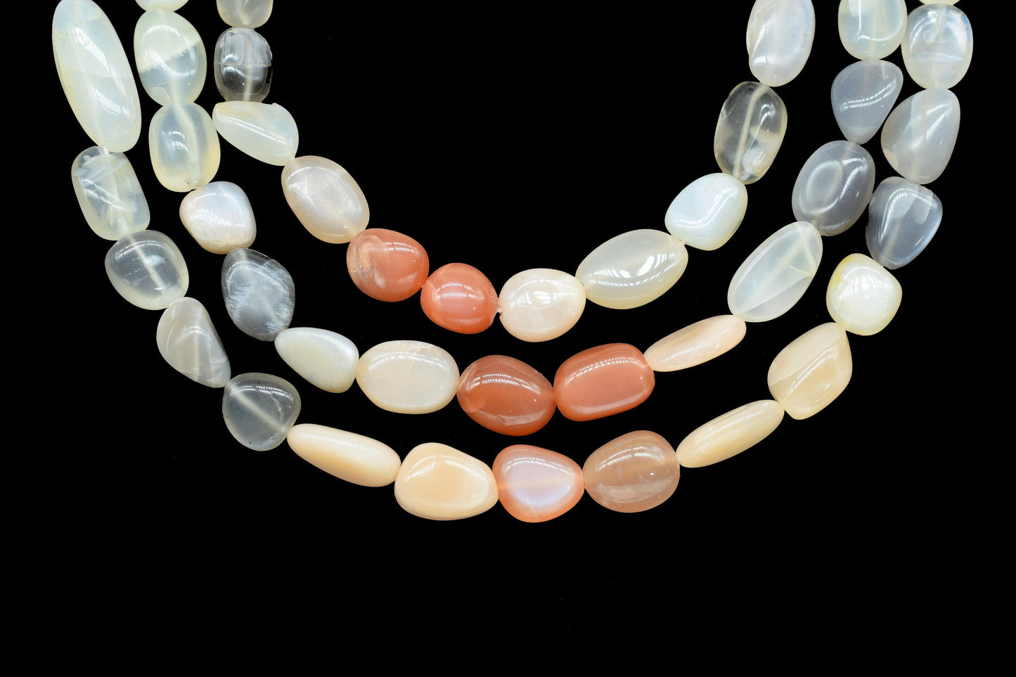 Natural Gemstone Nuggets Beads/Smooth Beads/Jewelry Making Craft/Multi Moonstone Nuggets Beads/Handmade Jewelry/Jewelry Component/B'day Gift