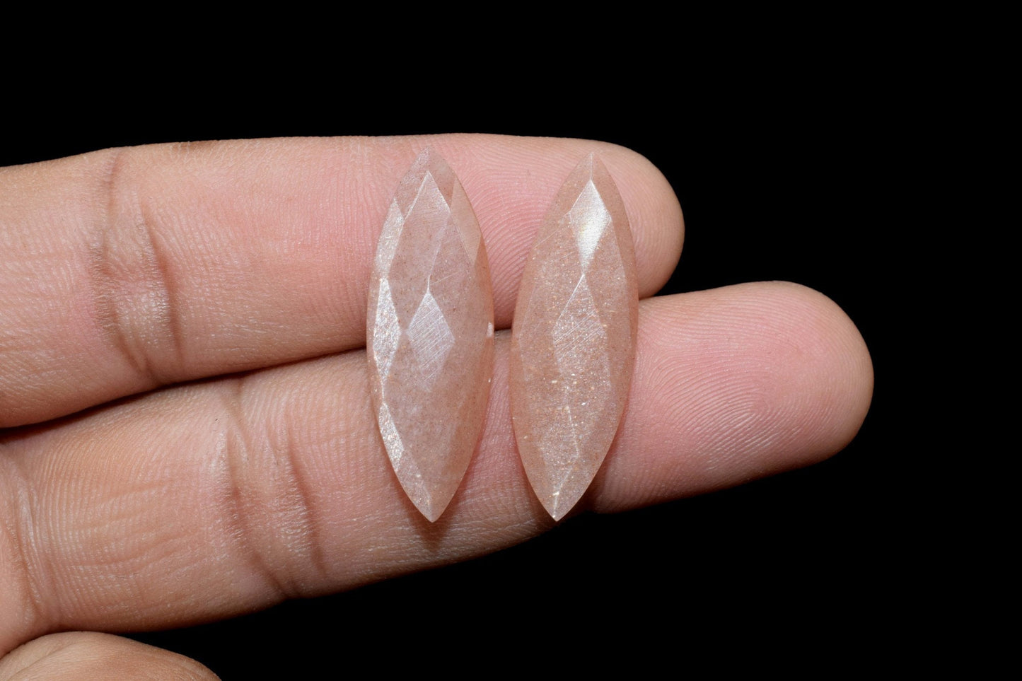 Peach Moonstone 10x30mm Faceted Marquise Briolettes, Moonstone Faceted Briolette, Peach Moonstone Marquise Briolette,Faceted stone Briolette