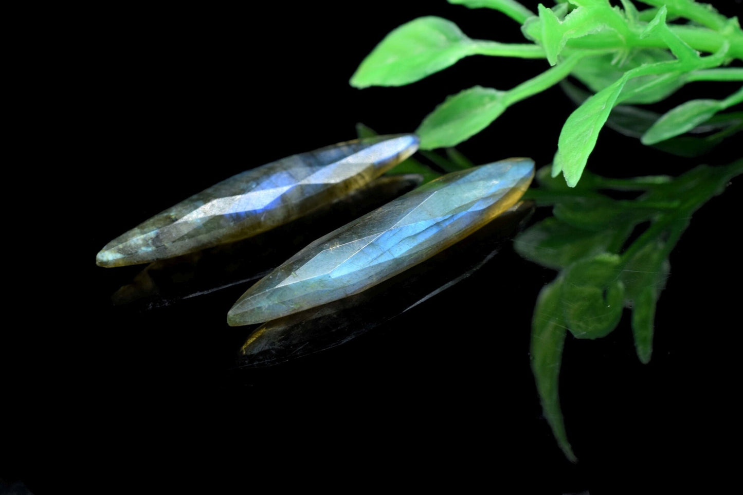 Labradorite Faceted Marquise Briolettes, 10x34mm Marquise Briolettes, Grey Gemstone Briolettes, Fancy Shape, Teardrop Briolettes, Jewelry