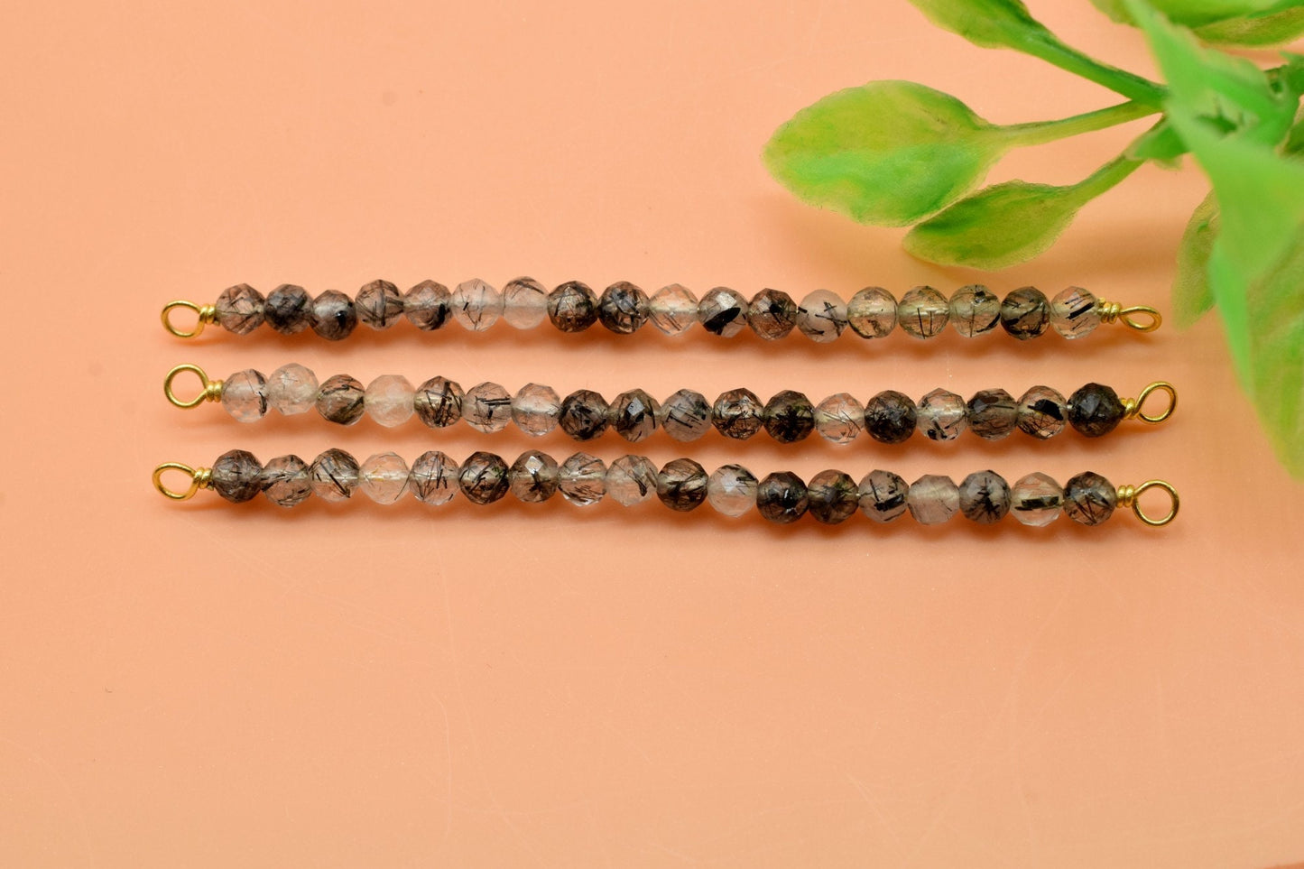 Black Rutile Bar Pendant,Necklace Connector,Beaded Bar Necklace,Bridal Jewelry,Dainty Necklace,Black Rutile jewellery,Bar Pendant,Mom' Gift