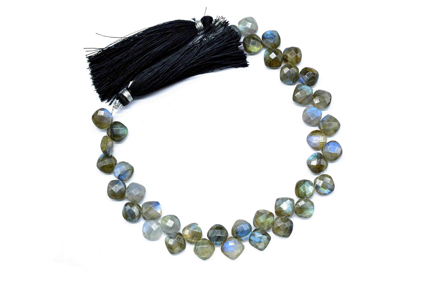 Labradorite Gemstone Faceted 8mm Cushion Shape Briolettes,Flashy Labradorite Beads,Labradorite Faceted Briolette,Gemstone Beads Strands,Gift