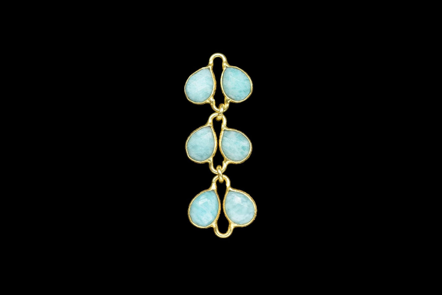 Amazonite Pendant Jewelry Charms/Gold Plated Pendant/Dangle Charms/Handmade Jewelry/Beass Connector/Wedding Jewerly/Women Jewelry/Gift