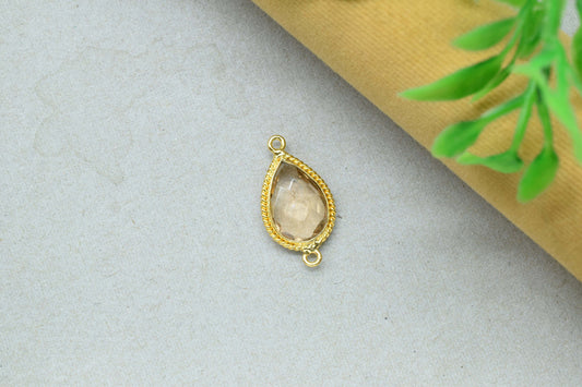 Morganite Gold Plated bezel Jewelry,Morganite Double Bail Pendant Jewelry,Morganite Gemstone Faceted 10x14mm Teardrop Shape Charms Pendant