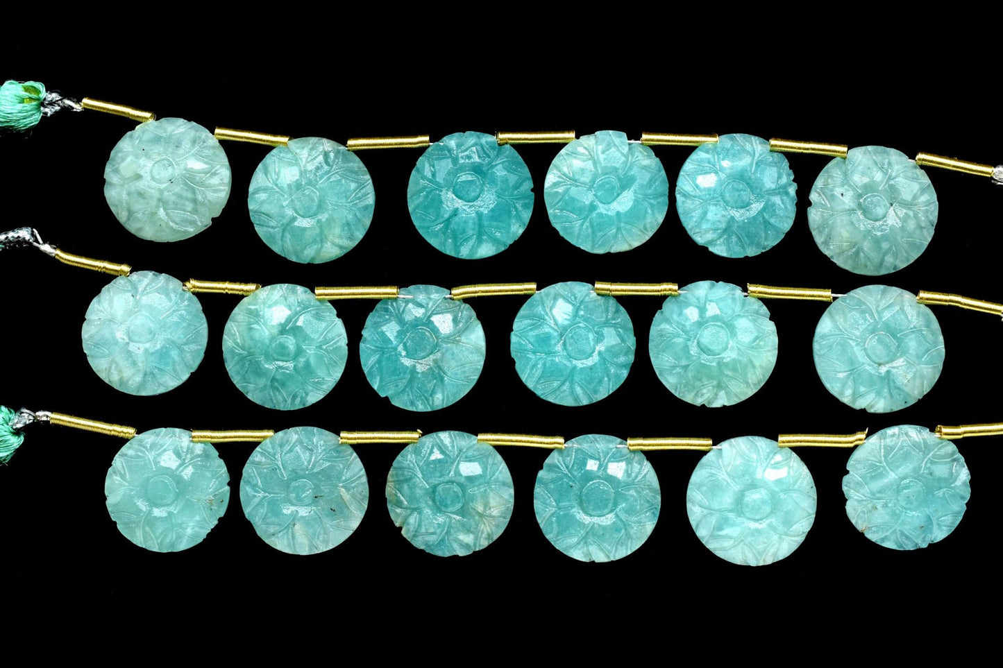 Natural Amazonite 14mm Round Shape Carved Briolettes,Amazonite Gemstone Carved Beads for jewelry making,Amazonite Fancy Carved Briolettes