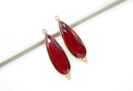 Garnet 10x30mm Bezel charms,Garnet Pendants,Jewelry making Connectors,Gemstone Bezel Connectors,Single Loop Connectors,Designer Bezel charms