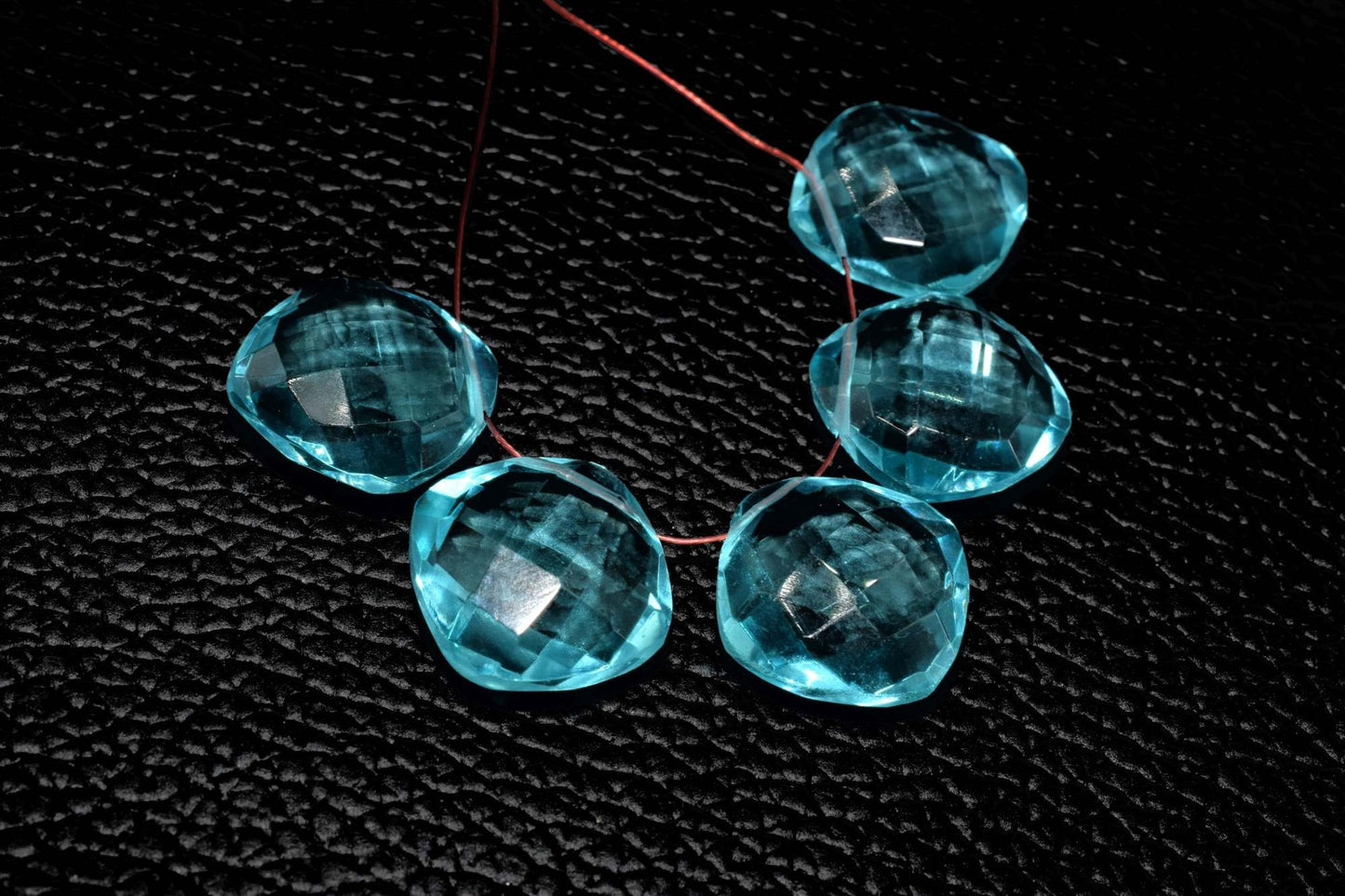 Blue Apatite Cushion Shape 14mm Briolettes,Side drilled Briolette,Finest Apatite Briolette,Handmade Briolette, Apatite Birthstone briolette