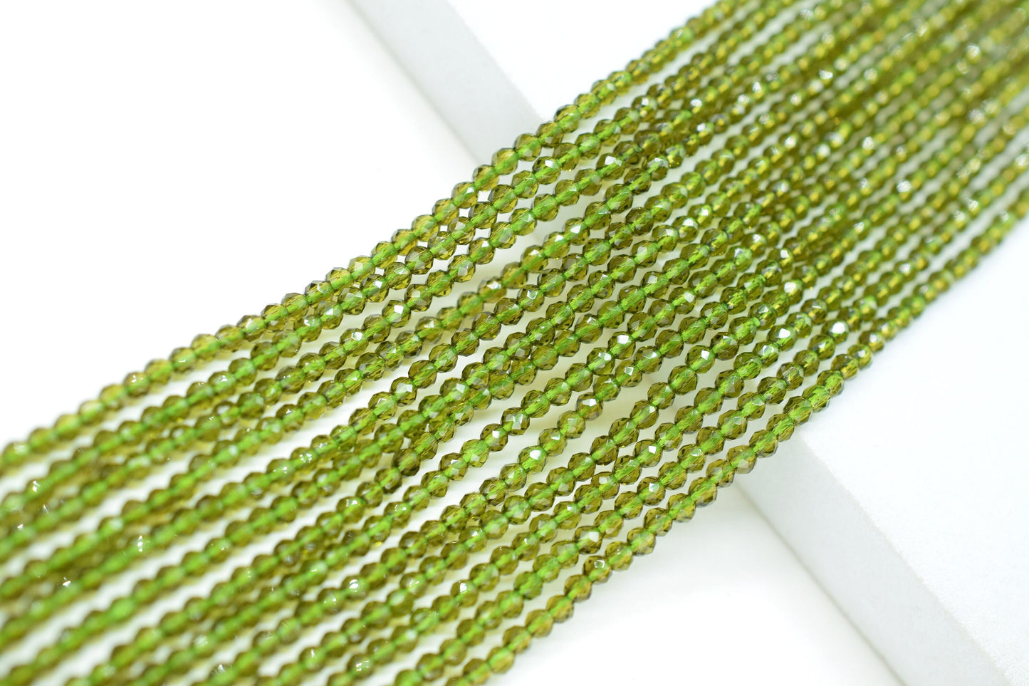 Green Tourmaline Faceted Beads/Beads Strand/Jewerly Making Beads/2mm Green Beads Strand/Loose Beads/Rondelle Beads/Full Strand Beads/Gift