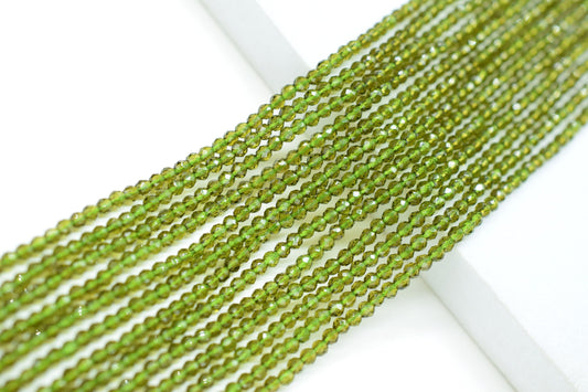 Green Tourmaline Faceted Beads/Beads Strand/Jewerly Making Beads/2mm Green Beads Strand/Loose Beads/Rondelle Beads/Full Strand Beads/Gift