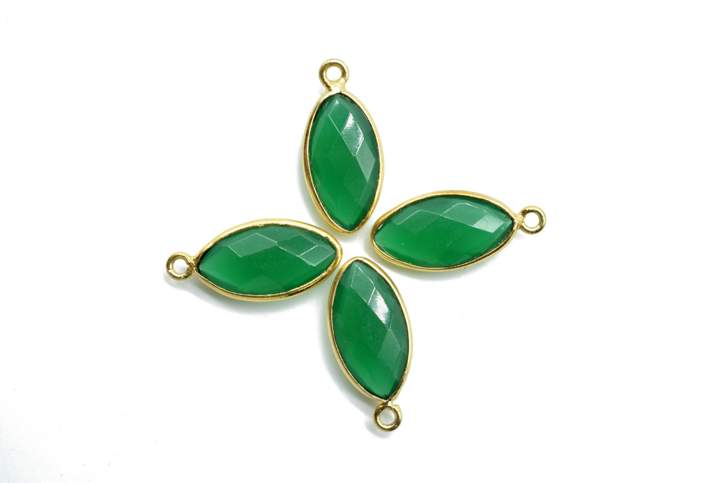 Green Onyx 8x16mm marquise shape Single bail Connector,Green Onyx Single Bail,Jewelry making supplies,Single Bail Charm Pendant, Bezel Link